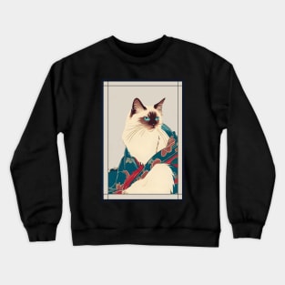 Birman cat japanese wear kimono vintage Crewneck Sweatshirt